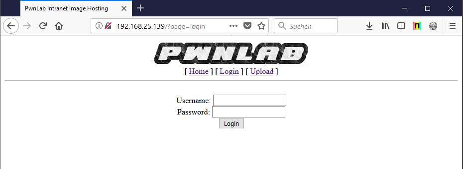 PWNLab Init - initial login website